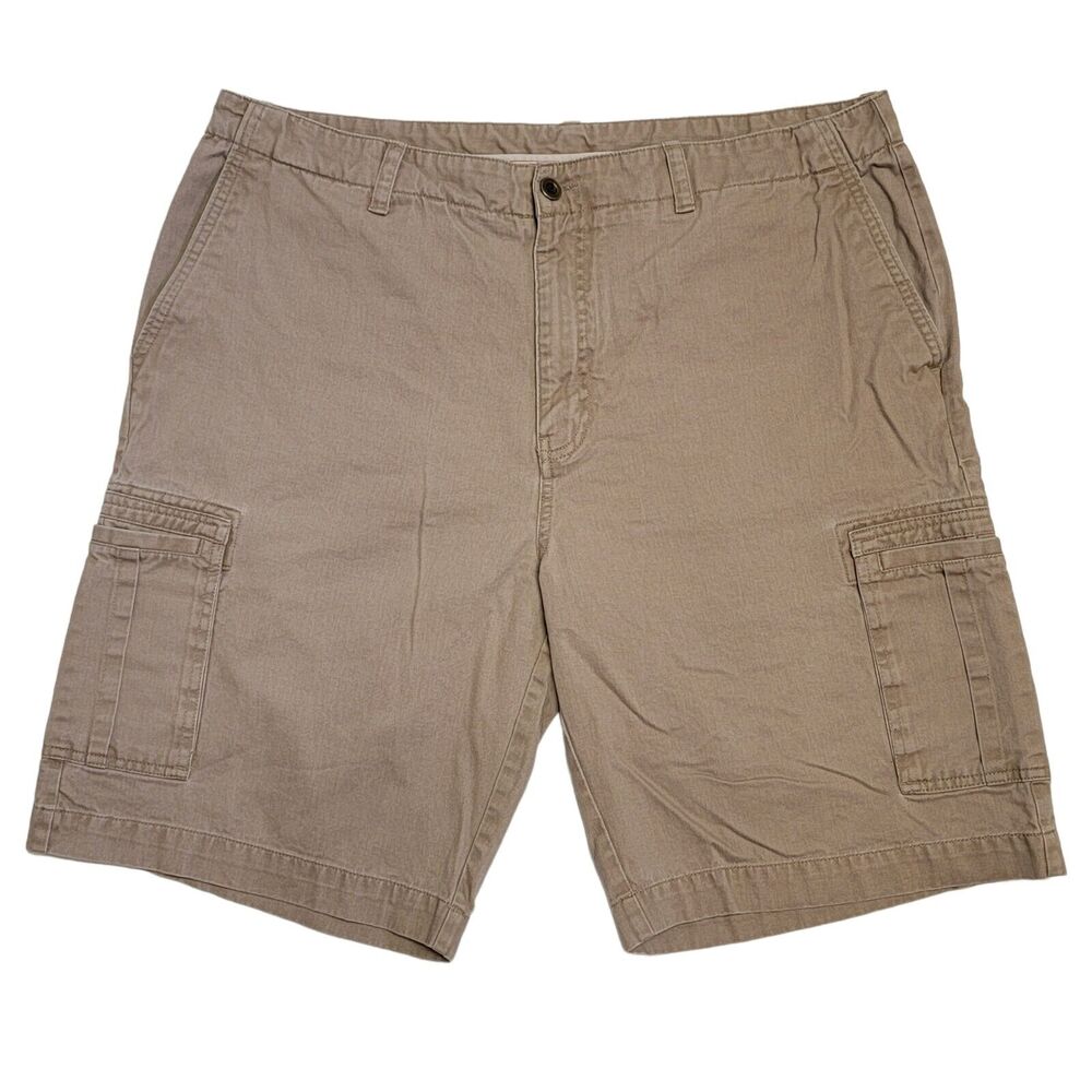 Axis Cargo Shorts Mens Sz 38 Beige Cotton Twill 11" Casual Summer Tan Khaki